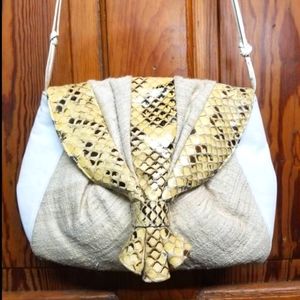 VINTAGE SNAKESKIN PURSE🐍70'S VENETTO LEATHER CLUTCH DISCO PURSE DISCO STUDIO 54